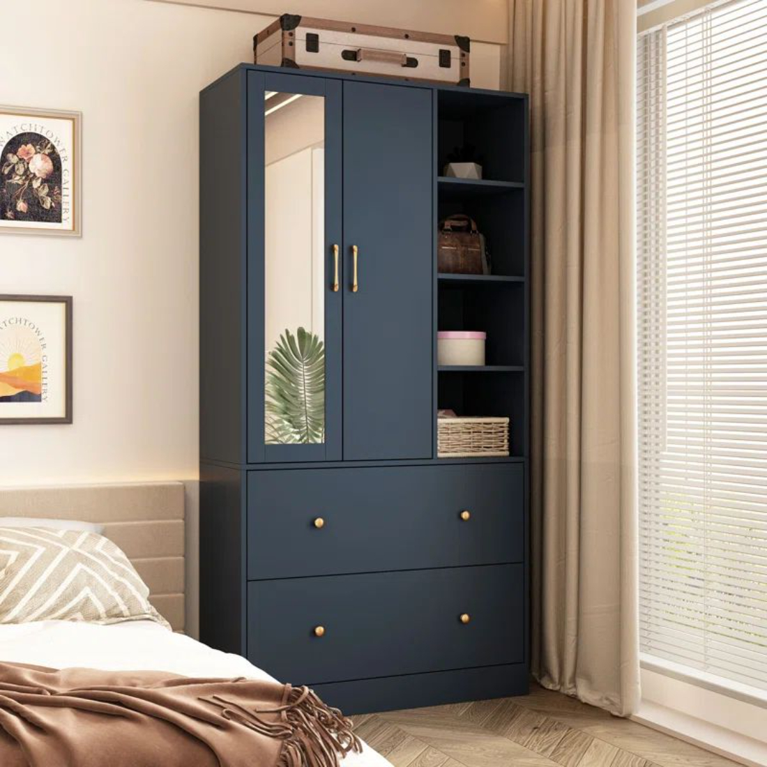 Primrose 2 Door Wardrobe With Mirror - WR129